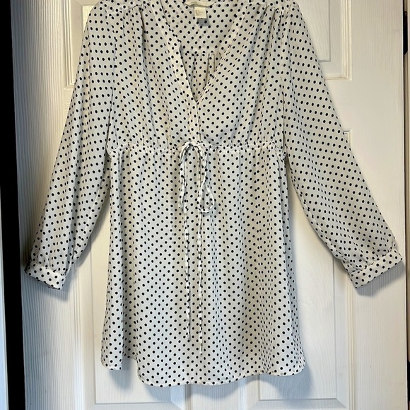 H&M Mama Maternity Polka Dot Balloon Sleeve Empire Waist Flowy Feminine Tunic M - Picture 10 of 10